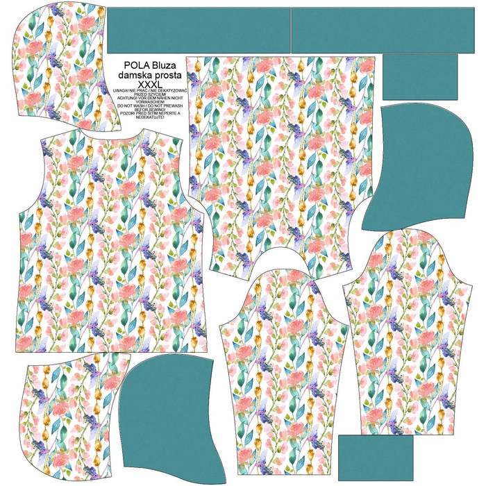 BLUZA DAMSKA (POLA) CLASSIC Z KAPTUREM - ŁĄKA WZ. 3 (NA ŁĄCE) - dzianina pętelkowa XXXL