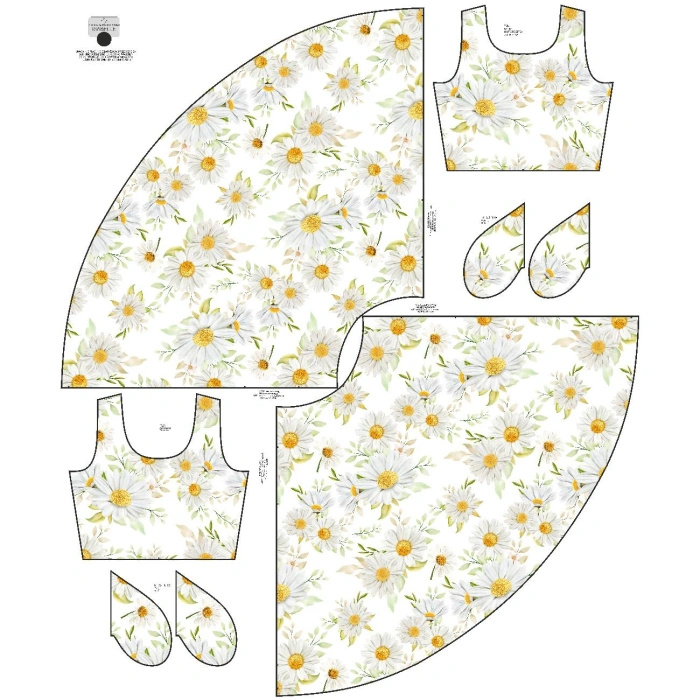 DRESS "ISABELLE" - PASTEL DAISIES PAT. 1 - sewing set XL