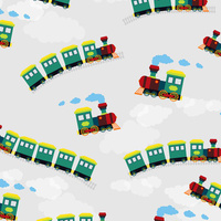 LOCOMOTIVES / green - Viscose jersey WE210