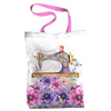 SHOPPER BAG - SEWING MACHINE AND FLOWERS - Cotton woven fabric - sewing set