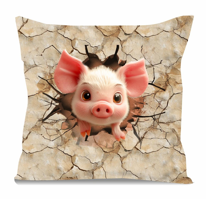 ANIMALS CRACKED wz.5 (piggy) - panel (60cm x 50cm) brushed knitwear with elastane ITY