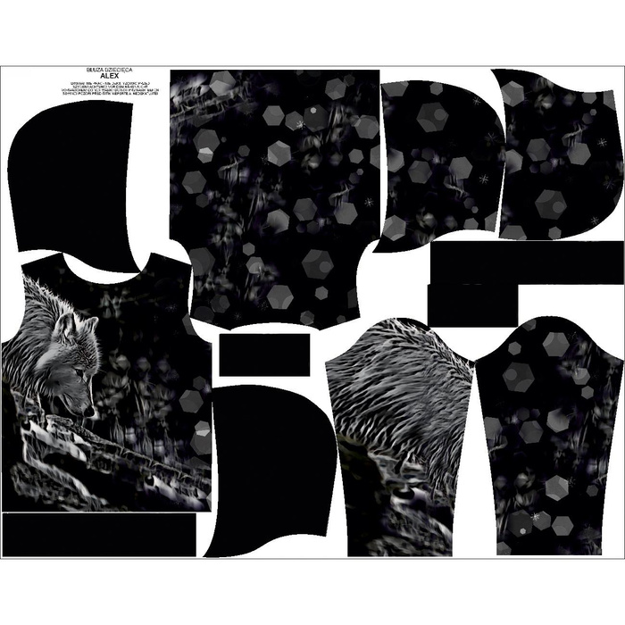 KINDER HOODIE (ALEX) - POLARWOLF - Nähset (98/104)