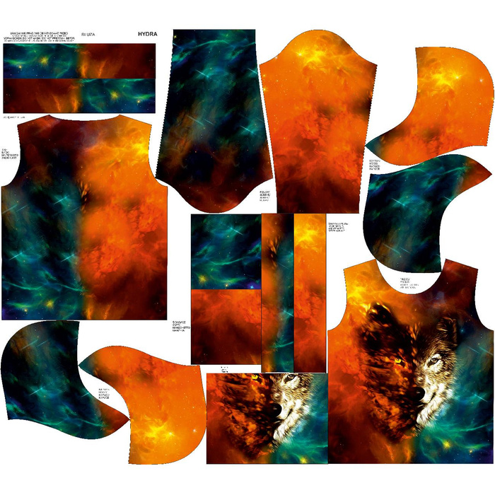 UNISEX HOODIE (HYDRA) - WOLF / Galaxis - Nähset (86/92) 