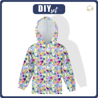 KINDER HOODIE - EINHÖRNER UND EISCREME / regenbogen - Sommersweat (110/116)