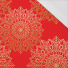 MANDALA vz. 5 / červený - organický úplet single jersey s elastanem