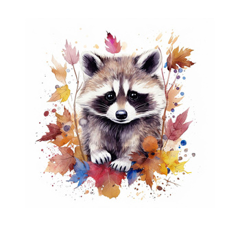 WATERCOLOR RACCOON WZ. 2 - panel (75cm x 80cm)