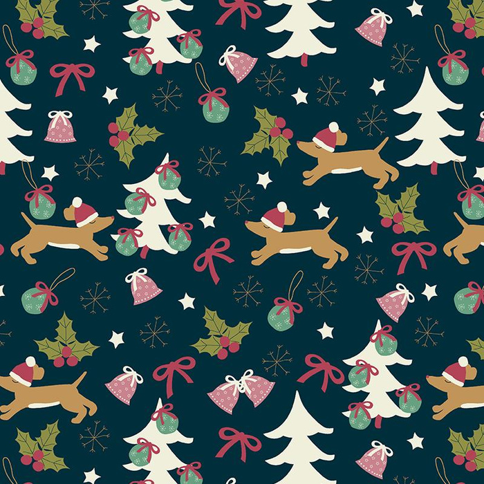 HUNDE MIT TANNENBÄUMEN - Sommerswea tmit Elastan ITY