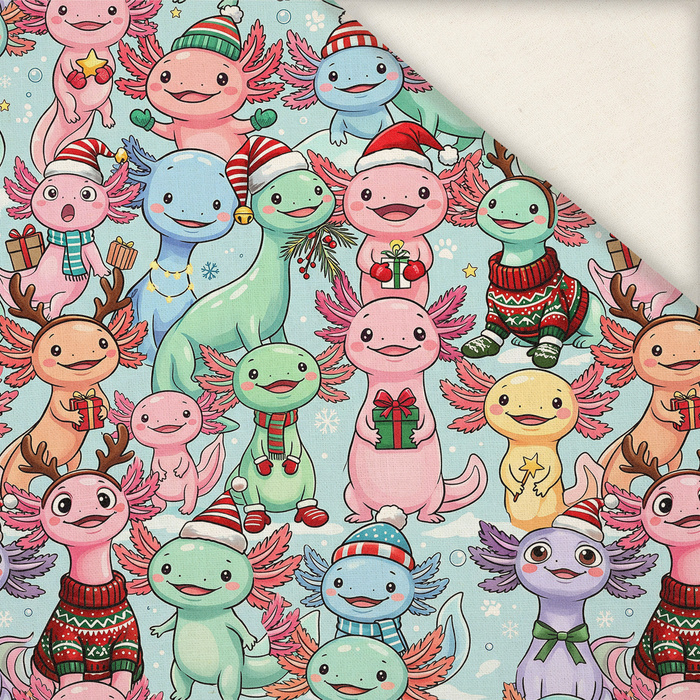 CHRISTMAS AXOLOTL - Linen 100%