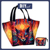 Taška XL s sáčkem 2 v 1 - COLORFUL FOX - sada siti