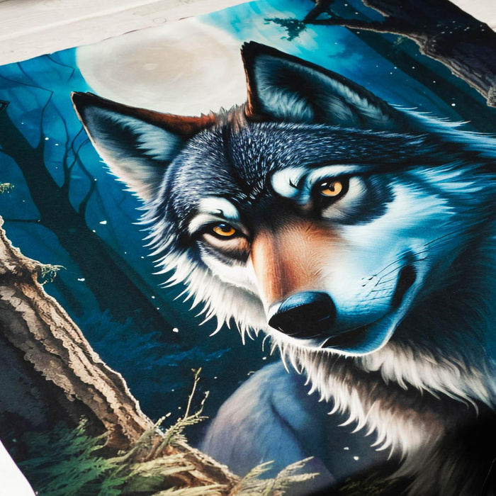 MOON WOLF - Paneel (75cm x 80cm) Wasserabweisende Webware