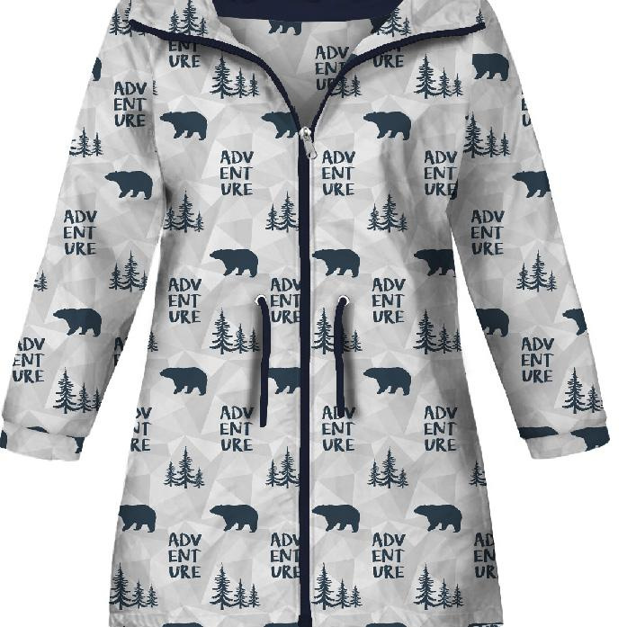 KINDERPARKA (ARIEL) - BÄREN (adventure) / hellgrau - Nähset