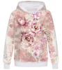 CLASSIC WOMEN’S HOODIE (POLA) - WATERCOLORS FLOWERS Pat. 6 - looped knit fabric - XS