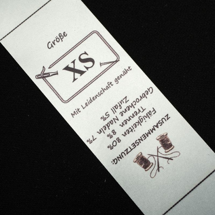 Europäisches  Textillabel DE - Größe XS - 4 Stck Set