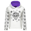 CLASSIC WOMEN’S HOODIE (POLA) - SKULLS CONTOUR pat. 2 (DIA DE LOS MUERTOS) - looped knit fabric 