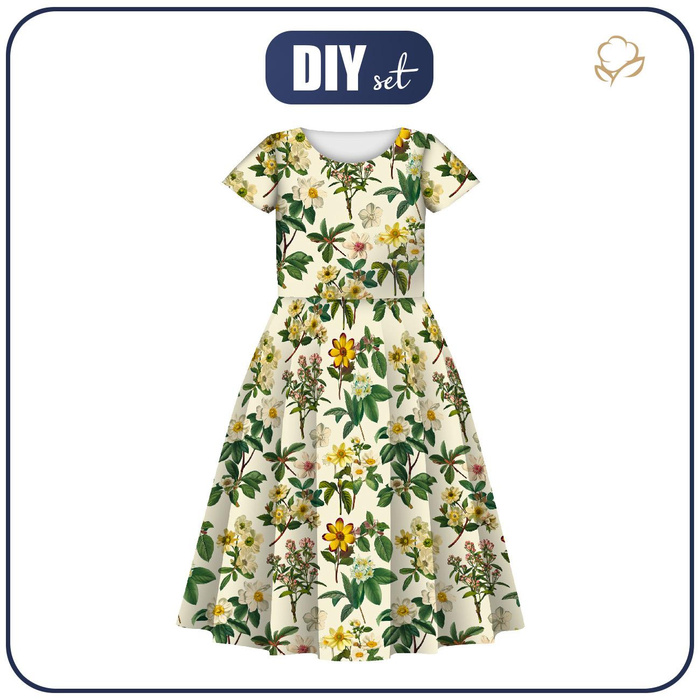 KID'S DRESS "MIA" (146/152) - BOTANICAL GARDEN WZ.1 - sewing set 