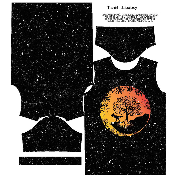 KINDER T-SHIRT  - TYRANNOSAURUS (BAUM) / schwarz - Single Jersey ITY