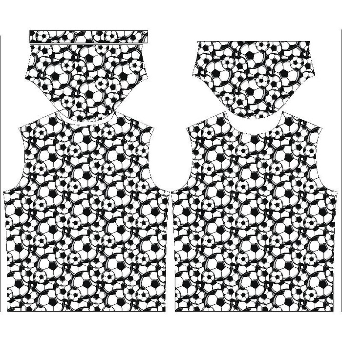 MEN’S T-SHIRT M - FOOTBALLS / white - single jersey 