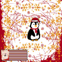 PINGWIN MIKOŁAJ 2.0 / czerwony - PANEL PANORAMICZNY 60 cm