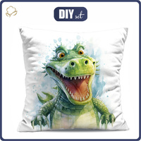 PODUSZKA 45X45 - WATERCOLOR CROCODILE - Panama 220g - zestaw do uszycia