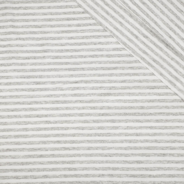  Viskose Jersey - STREIFEN MELANGE / WEIß 0,5cm x 0,5cm