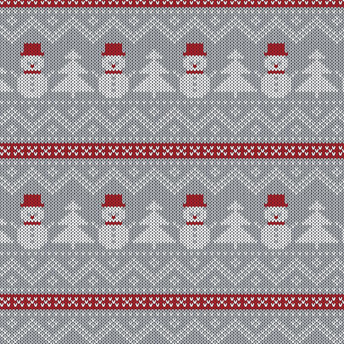 SCHNEEMÄNNER MIT TANNENBÄUMEN / grau