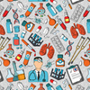 DOCTOR (HOBBIES AND JOBS) / acid -  Cotton woven fabric
