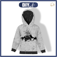 DZIECIĘCA BLUZA Z KAPTUREM (ALEX) - JEEP / beton - zestaw do uszycia (110/116)