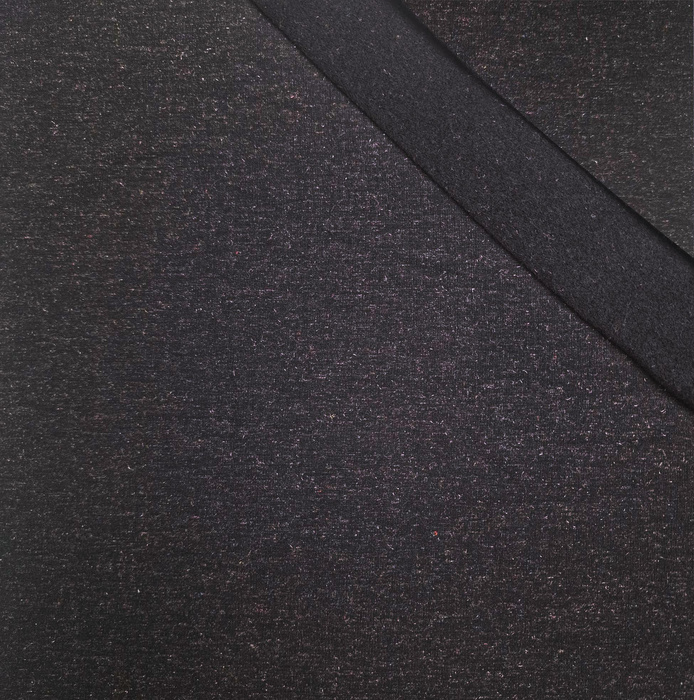 Baumwolle Wintersweat angeraut mit Elastan 250g - SCHWARZ MIT LUREX-FADEN