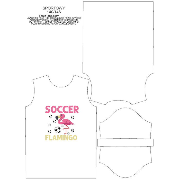 KINDER SPORT T-SHIRT - SOCCER FLAMINGO / Weiß (92/98)