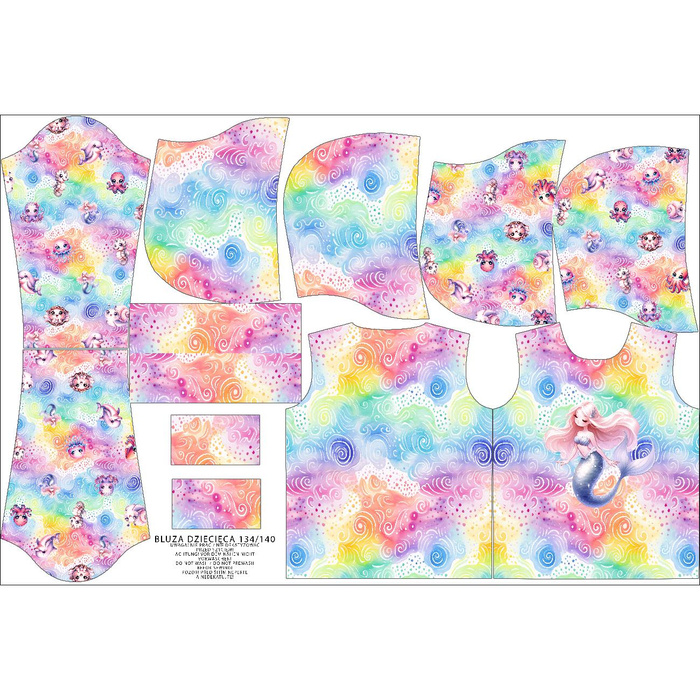 KINDER HOODIE (ALEX) - MERMAID (SEA ANIMALS m. 3) - Sommersweat (146/152)