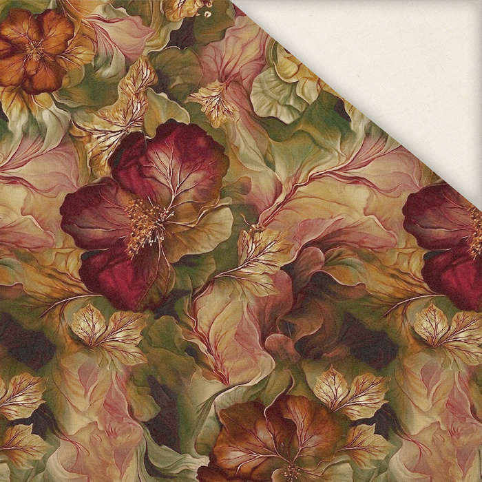 AUTUMN FLOWERS WZ. 23 - Linen 100%