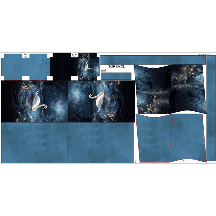 XL bag with in-bag pouch 2 in 1 - GOTHIC SWAN - sewing set