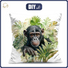 PODUSZKA 45X45 - WATERCOLOR MONKEY - Panama 220g - zestaw do uszycia