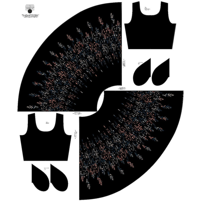 KLEID "ISABELLE" - BLÄTTER M. 3 / SCHWARZ - Nähset M