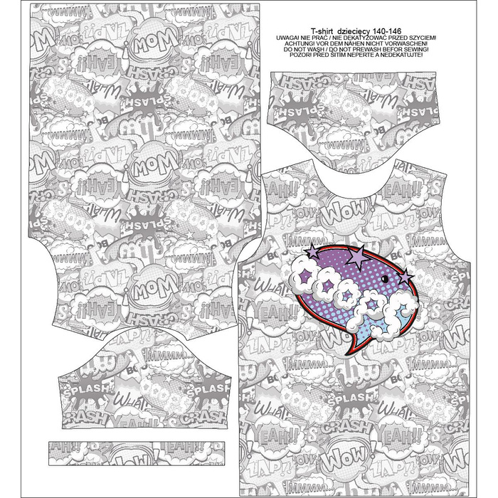 KID’S T-SHIRT - COMIC BOOK / ooops (purple - red) - single jersey