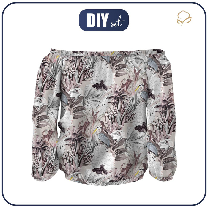 Carmenausschnitt Bluse (SOFIA) - TROPEN - Nähset M