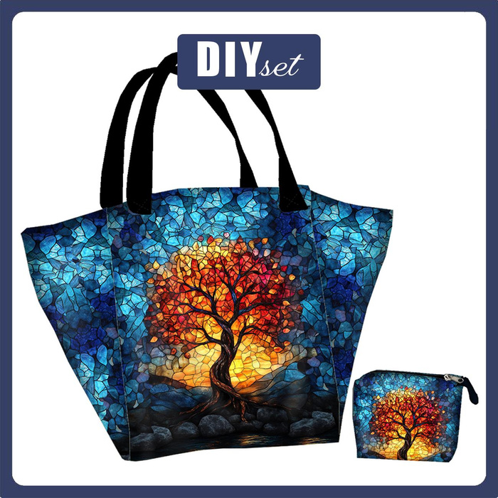 XL Tasche mit Utensilientasche 2 in 1 - STAINED GLASS WZ.6 - Nähset