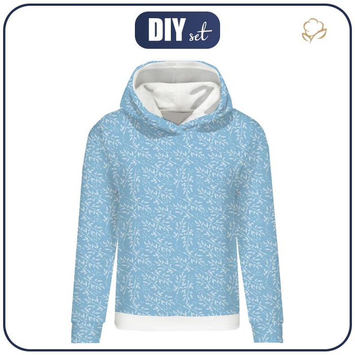 CLASSIC WOMEN’S HOODIE (POLA) - FROSTED TWIGS (ENCHANTED WINTER) - looped knit fabric 