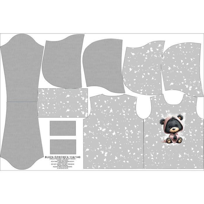 KID'S HOODIE (ALEX) - WINTER ANIMALS wz.12 - looped knit fabric (86/92)