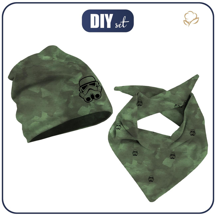 KID'S CAP AND SCARF (CLASSIC) - STORMTROOPER / CAMOUFLAGE pat. 2 (olive) 59-61