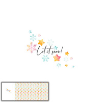 LET IT SNOW / stars and snowflakes (CHRISTMAS PENGUINS) - PANORAMIC PANEL 60 cm