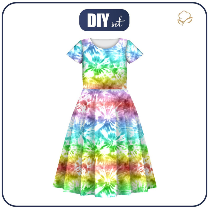 KINDER KLEID "MIA" - BATIK  Ms. 1 / regenbogenfarbig - Nähset (86/92)