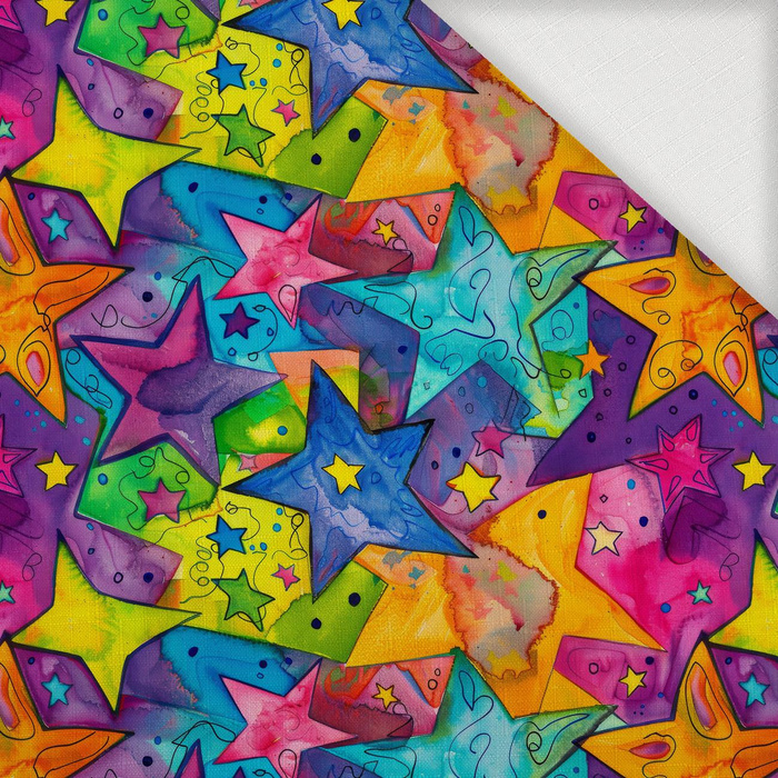NEON STARS WZ.1 - Woven Fabric for tablecloths