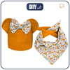 KID'S CAP AND SCARF (MOUSE) - FOXES IN THE FORREST / white - sewing set