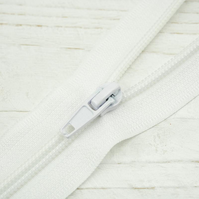 Spirálový zip 60cm dělitelný - bílý