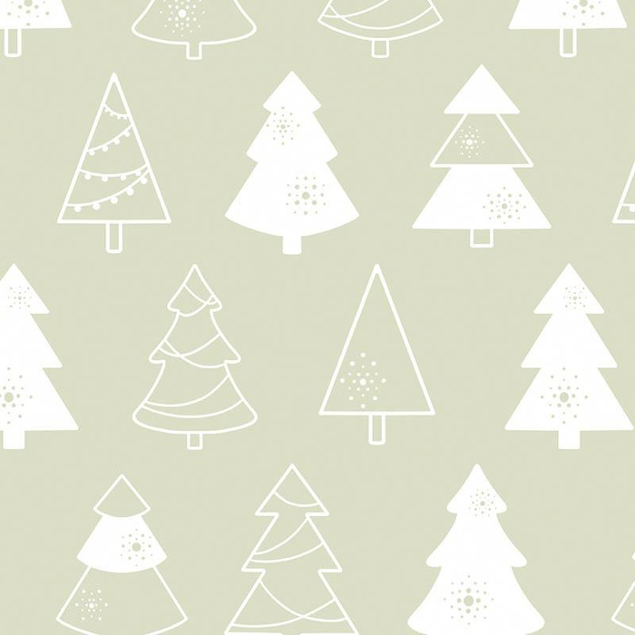 GLAZED CHRISTMAS TREES (CHRISTMAS GINGERBREAD) / PISTACHIO - Cotton woven fabric