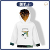 DZIECIĘCA BLUZA Z KAPTUREM (ALEX) - ADVENTURE TIME / galaktyczna podróż - dzianina pętelkowa (146/152)