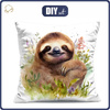 PILLOW 45X45 - WATERCOLOR SLOTH PAT. 2 - Panama 220g - sewing set