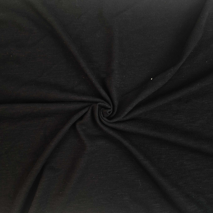 Baumwoll-Slubjersey mit Bio-Baumwolle 170g - SCHWARZ D-16