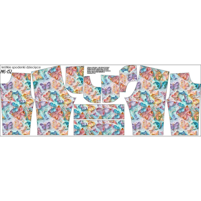 KID`S SHORTS (RIO) - PAPER BUTTERFLIES - looped knit fabric (86/92)